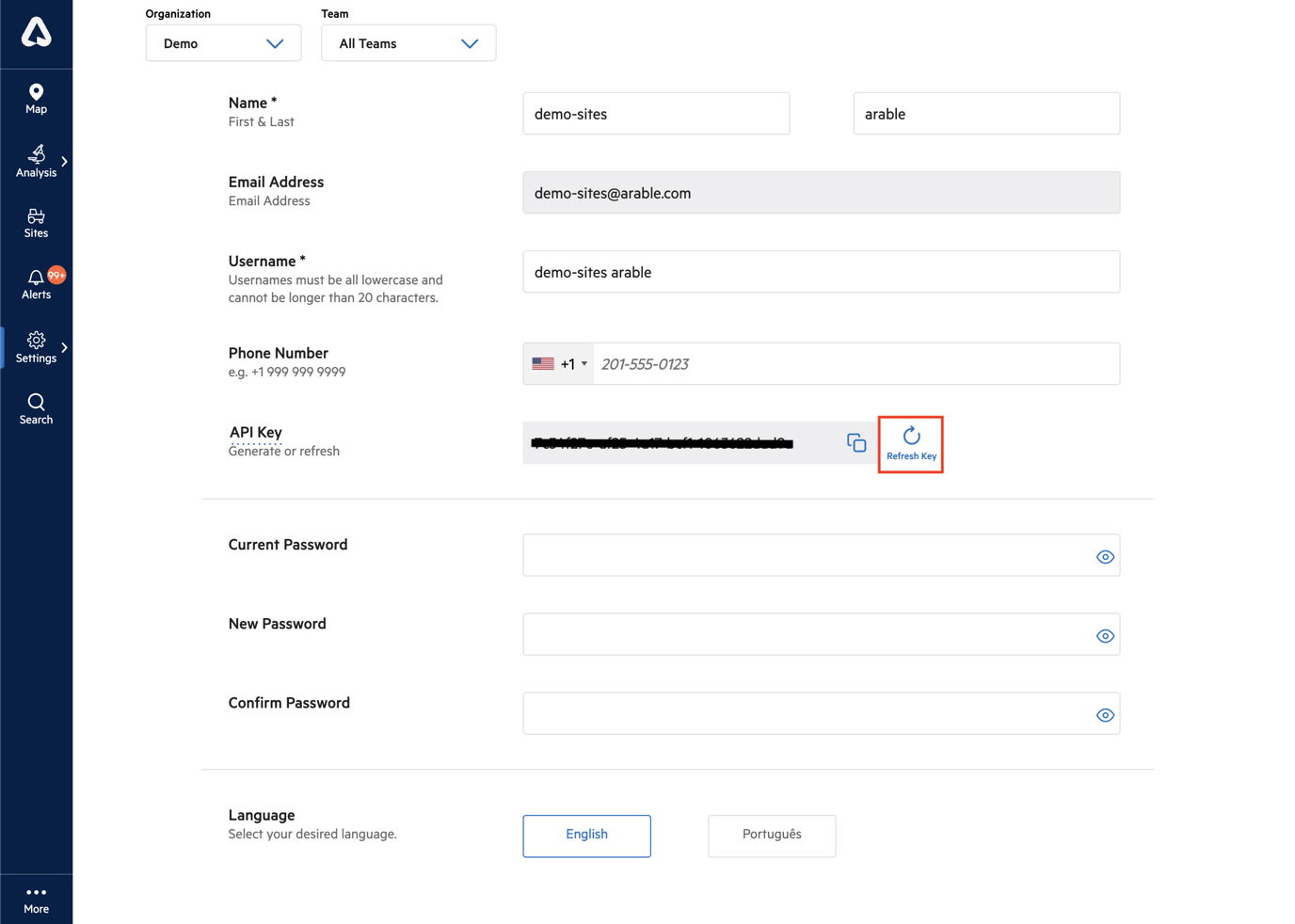 Generating an API Key and using Arable Developer API